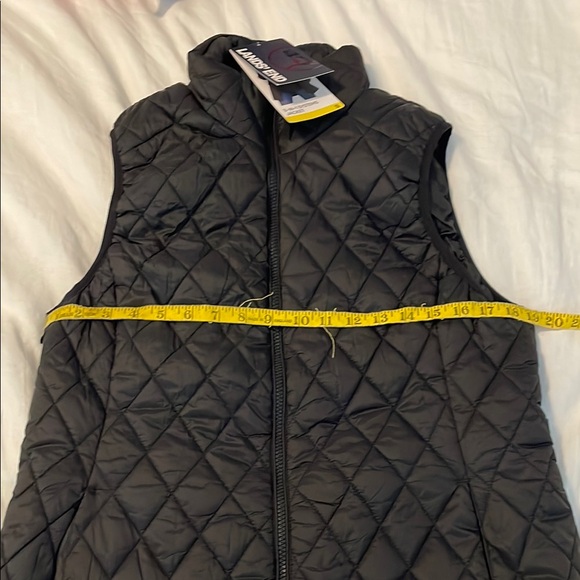 Lands' End Black Quilted Vest with Stand-Up Collar - Picture 3 of 9